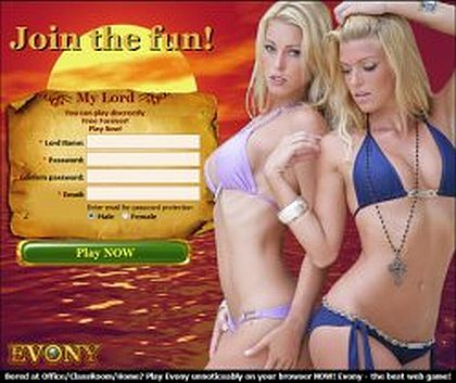 Evony porn girls advert